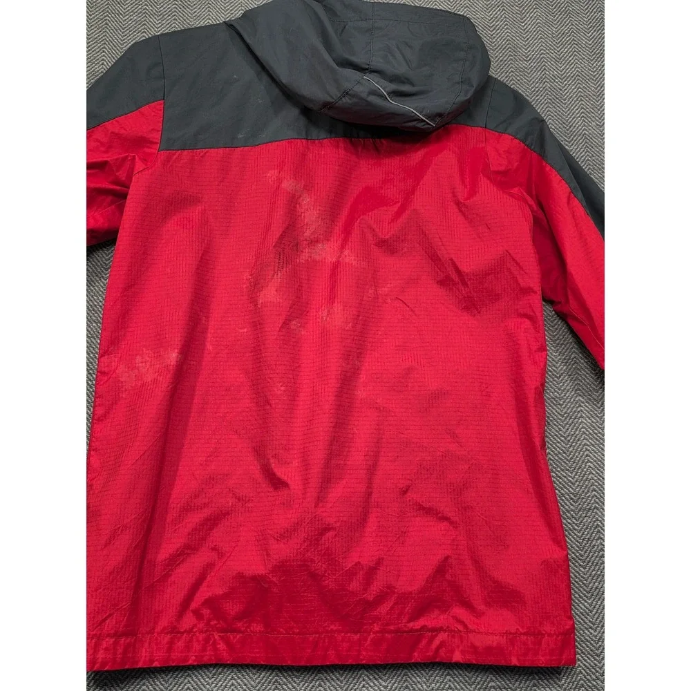 Columbia Boys M 10/12 Red‎ Grey Interchange Omni-Shield Hooded Shell Jacket
